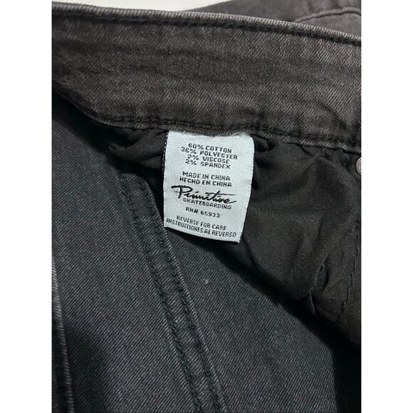 Primitive Skateboarding Jeans Men’s 42x30 Straight Fit Denim Washed Grey NEW - Picture 11 of 13